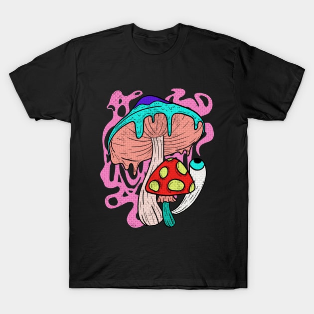 Psychedelic Mushrooms T-Shirt by Mooxy